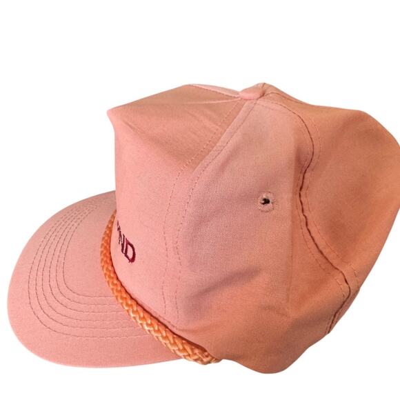 Vintage Marco Island Florida Hat Caporamma Pink Snapback Rope Trucker 80s 90s - Picture 5 of 8